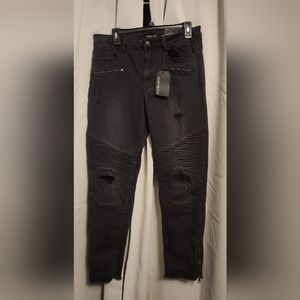Distressed black Fashinova jeans, 15, New Tags on.